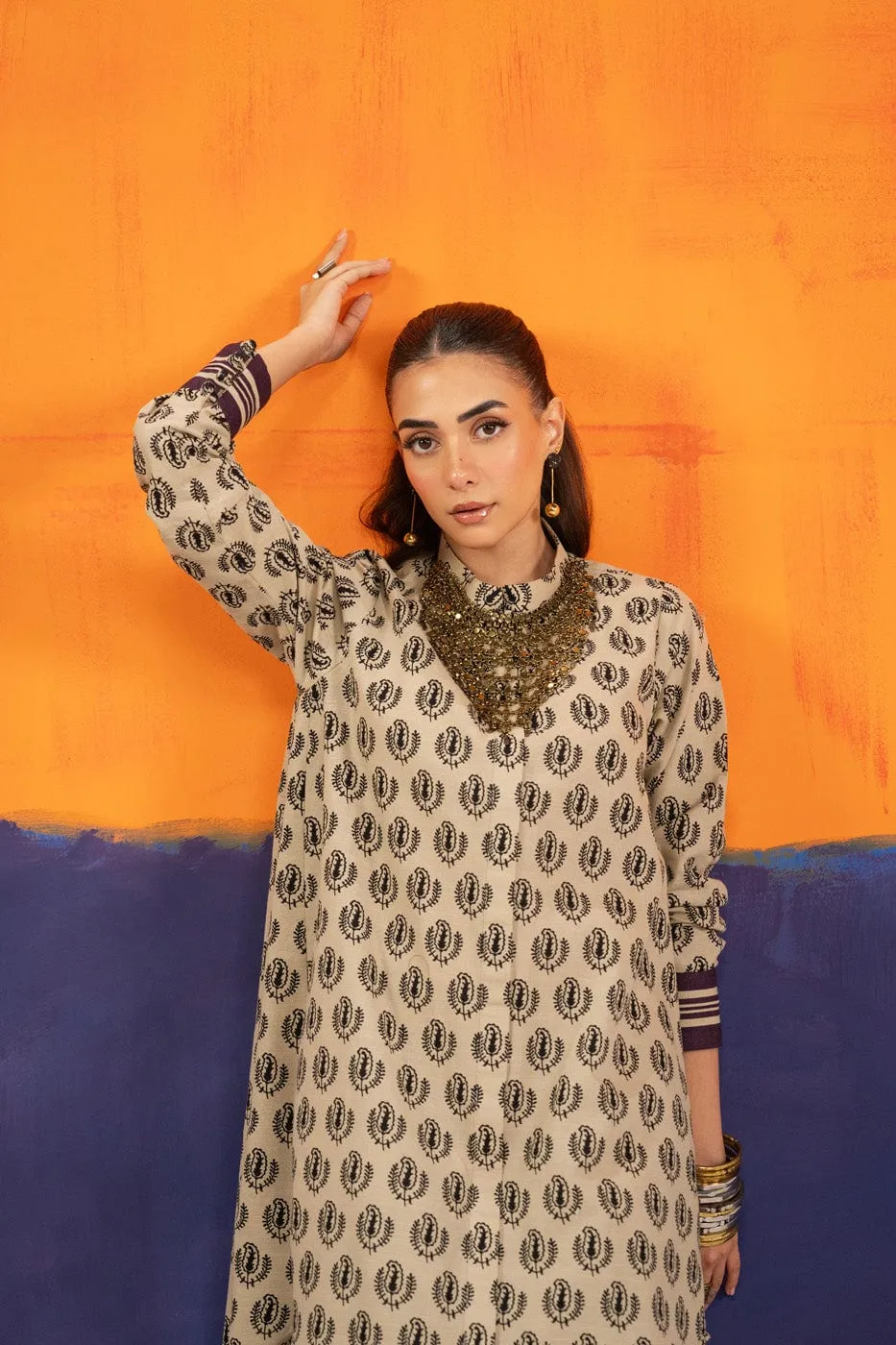 1 Pc Printed Khaddar Shirt 