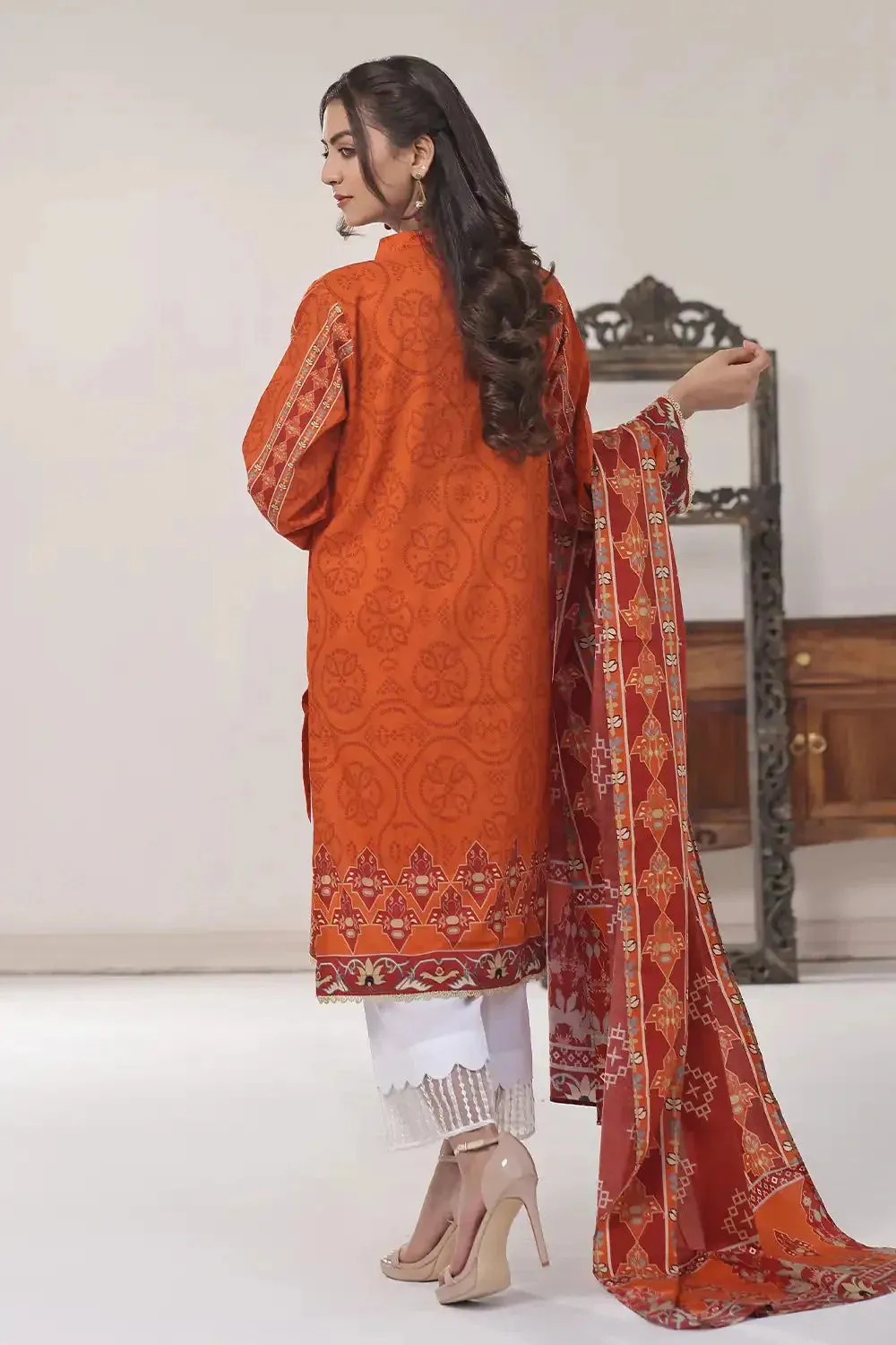 2PC Unstitched Printed Lawn Shirt and Dupatta KSD-2475