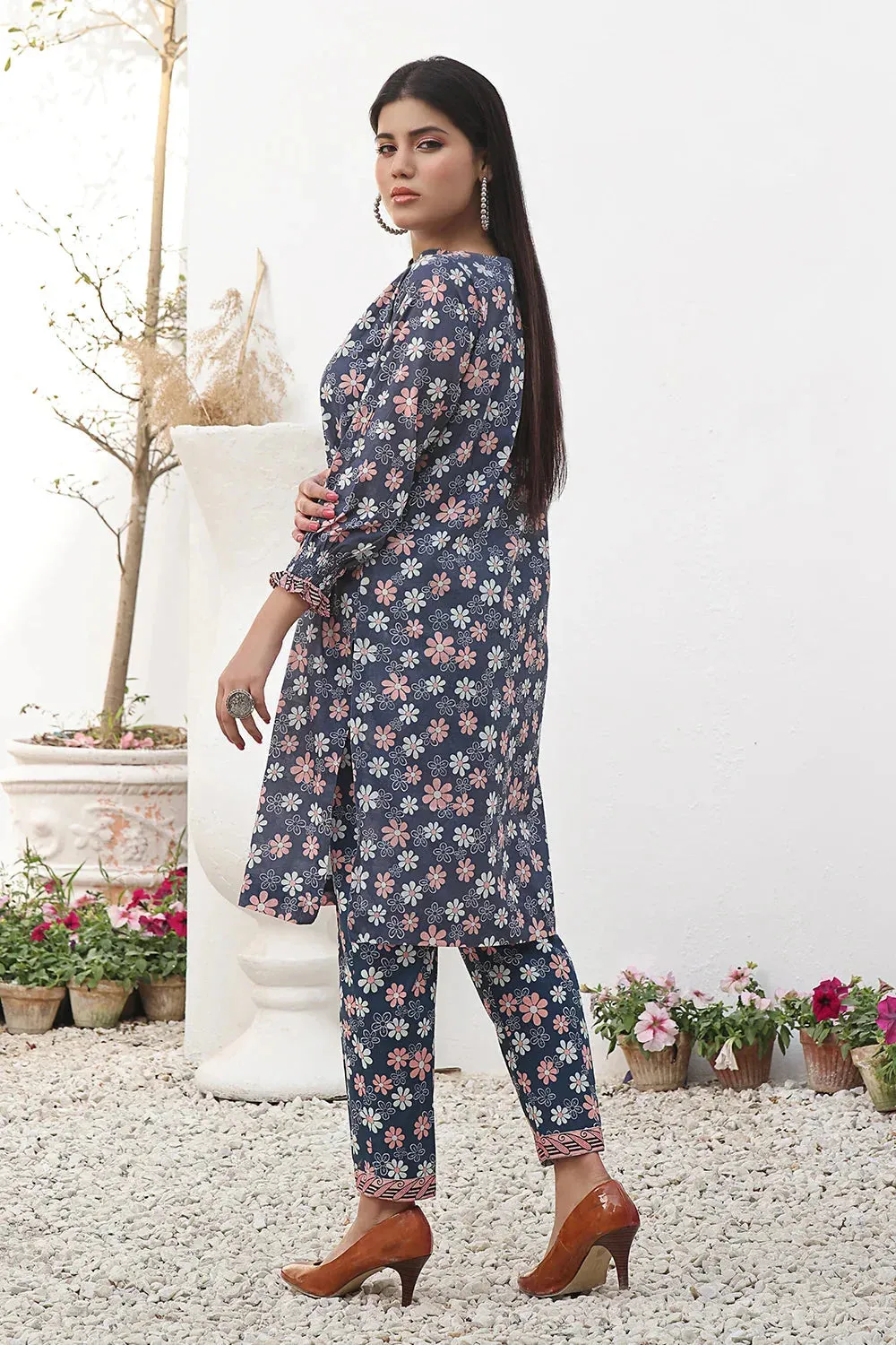 2PC Unstitched Printed Lawn Shirt and Trouser KST-2491