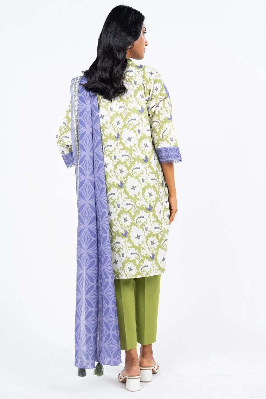 3 Pc Printed Lawn Suit With Lawn Dupatta