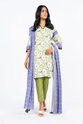 3 Pc Printed Lawn Suit With Lawn Dupatta