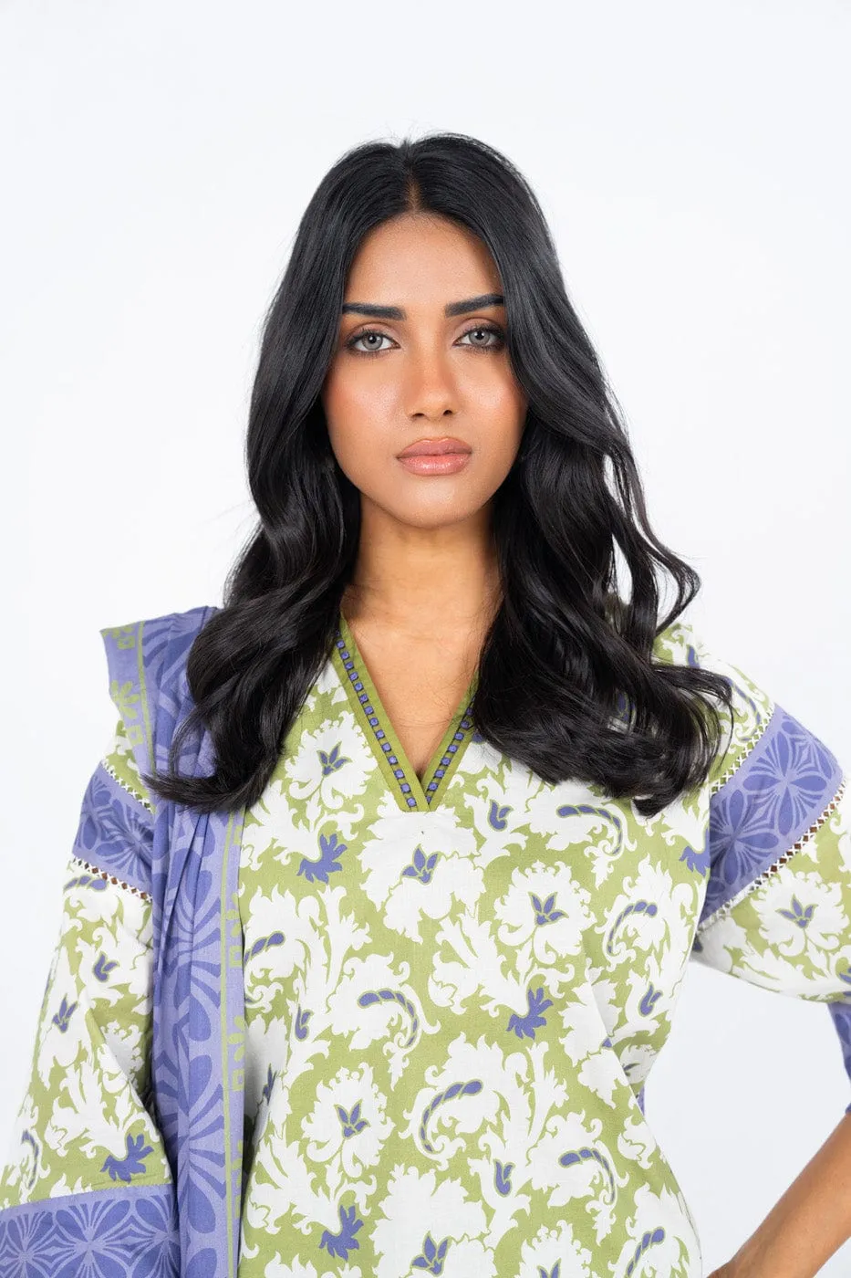 3 Pc Printed Lawn Suit With Lawn Dupatta