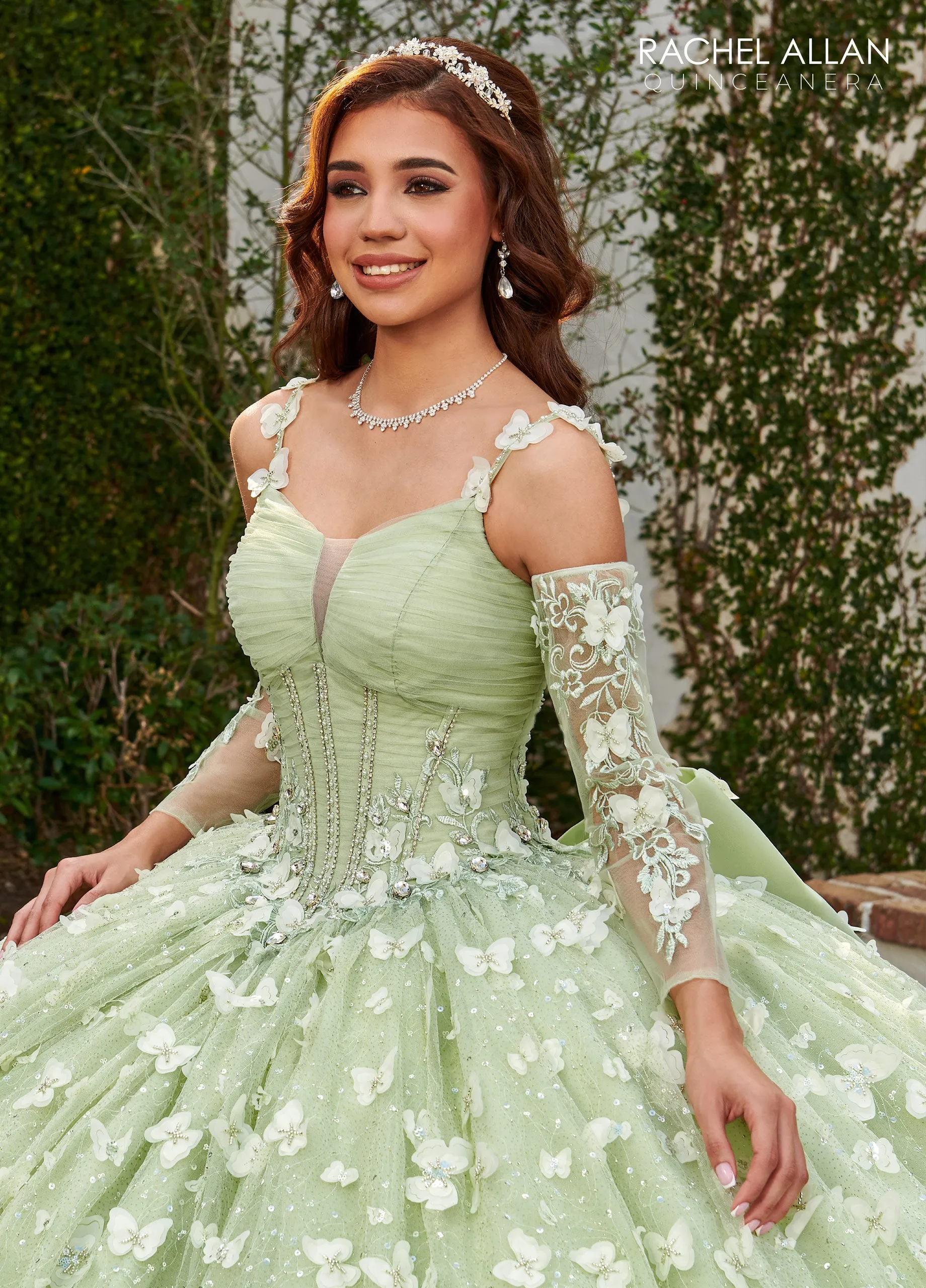 3D Butterfly Corset Quinceanera Dress by Rachel Allan RQ3112