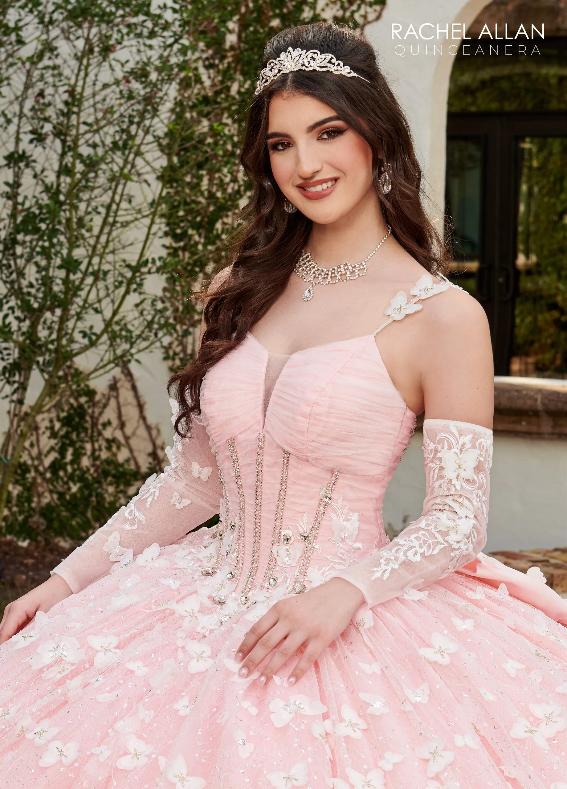 3D Butterfly Corset Quinceanera Dress by Rachel Allan RQ3112