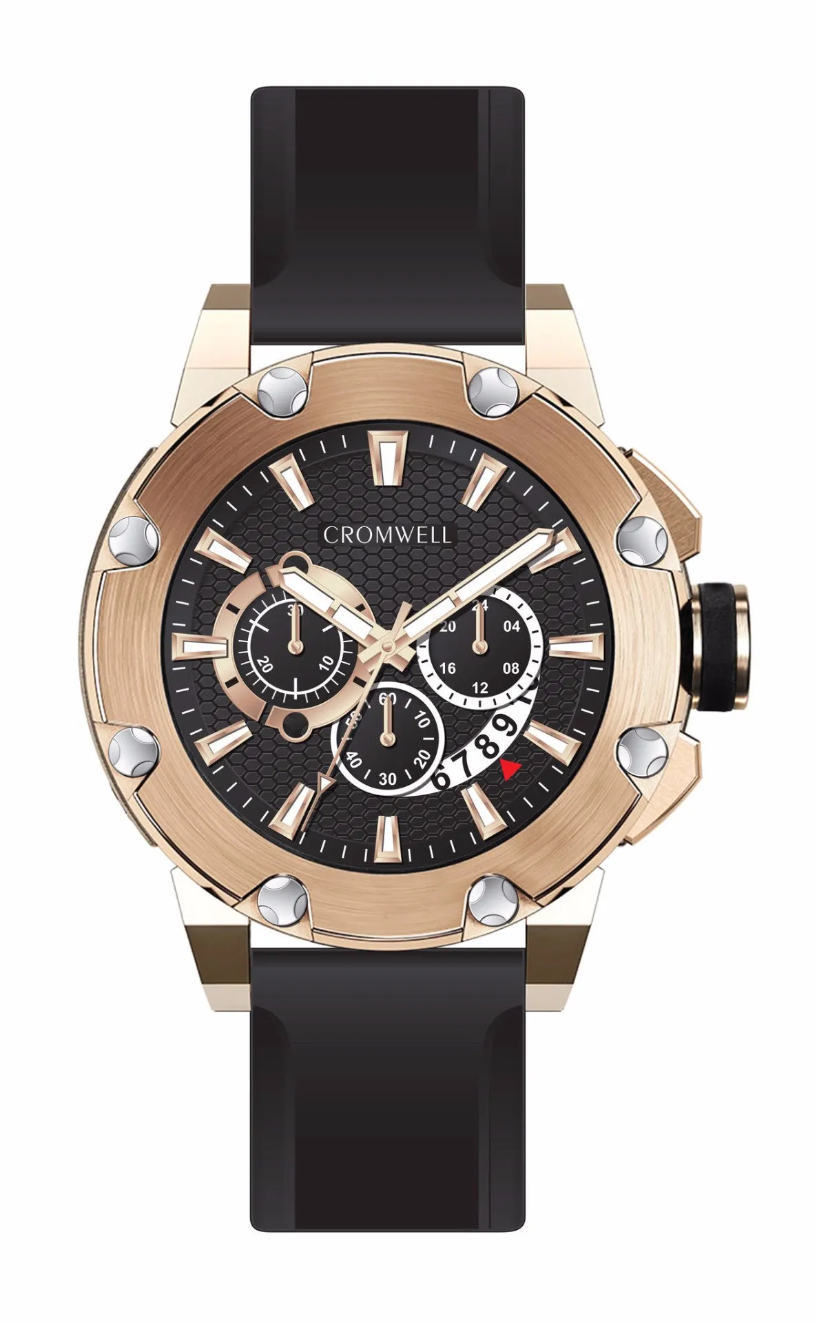 48mm "Santa Monica" - Rose Gold Chronograph with Black Face