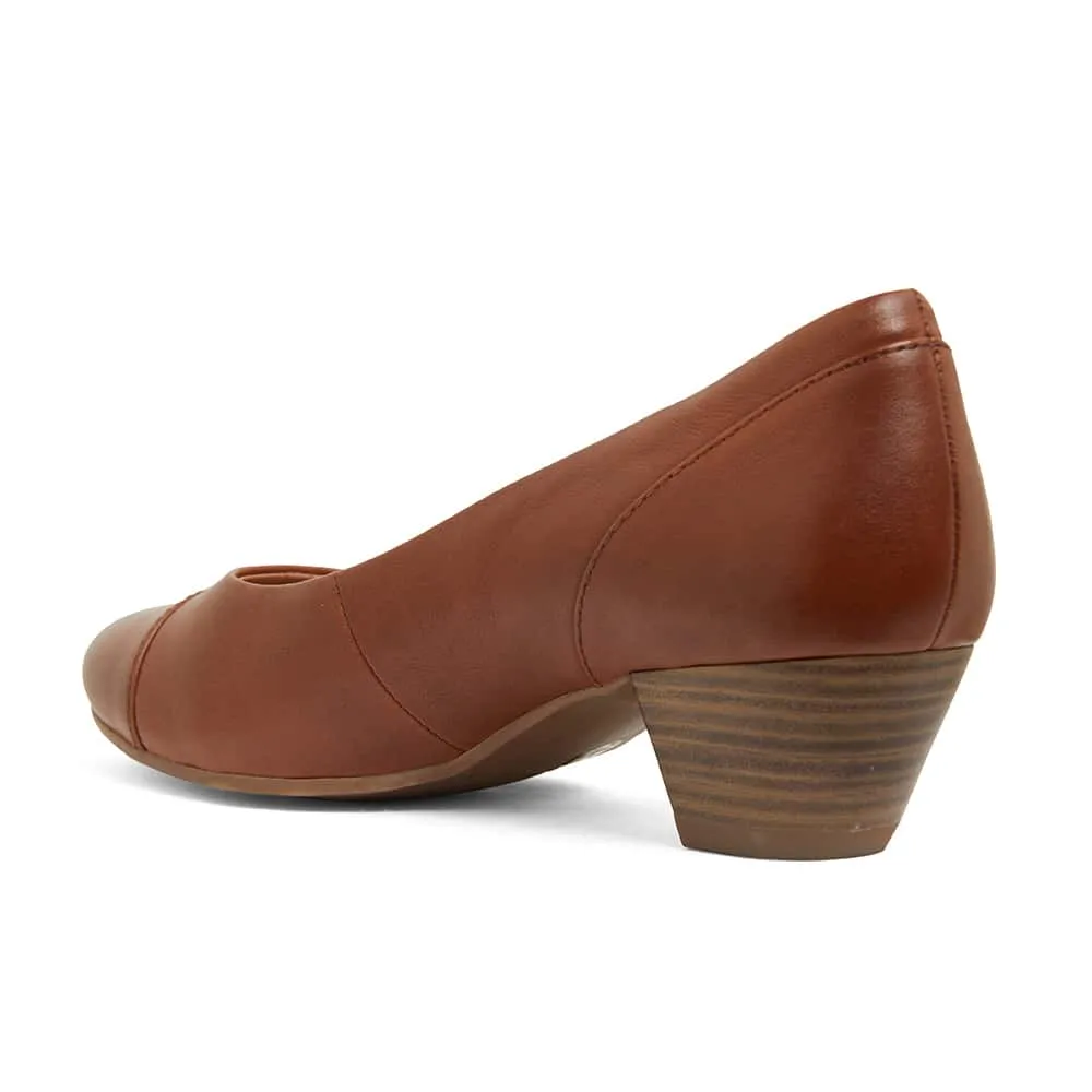 Acton Heel in Cognac Leather