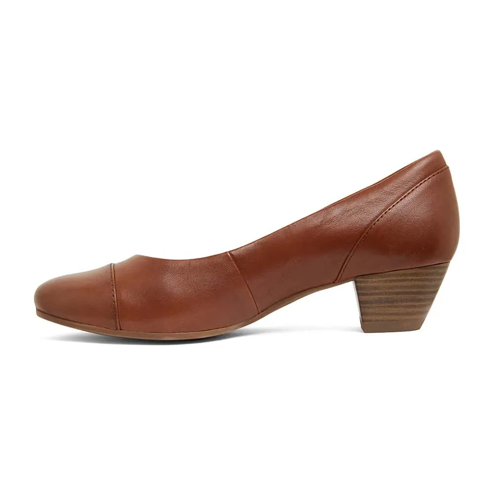 Acton Heel in Cognac Leather