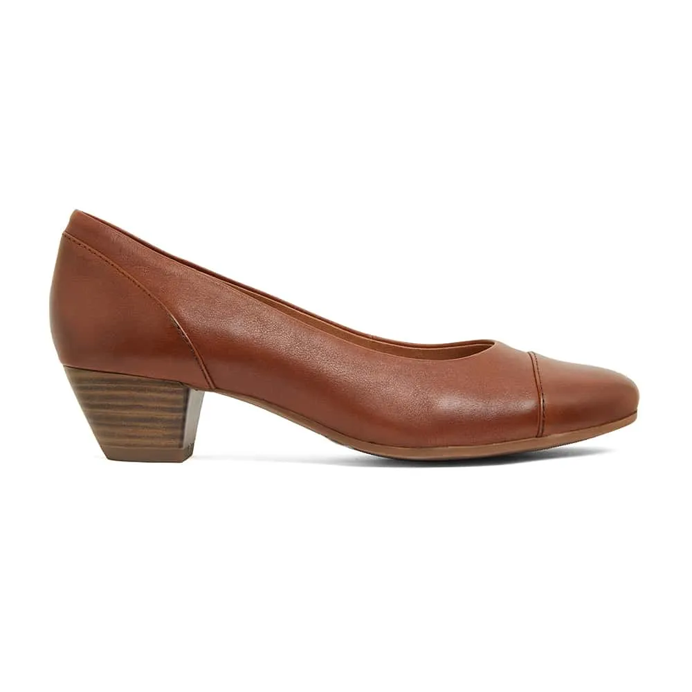 Acton Heel in Cognac Leather