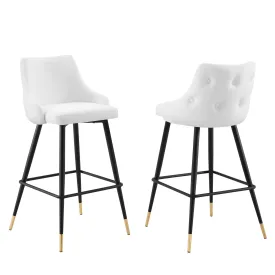 Adorn Performance Velvet Bar Stool Set of 2 By Modway - EEI-4595 - White
