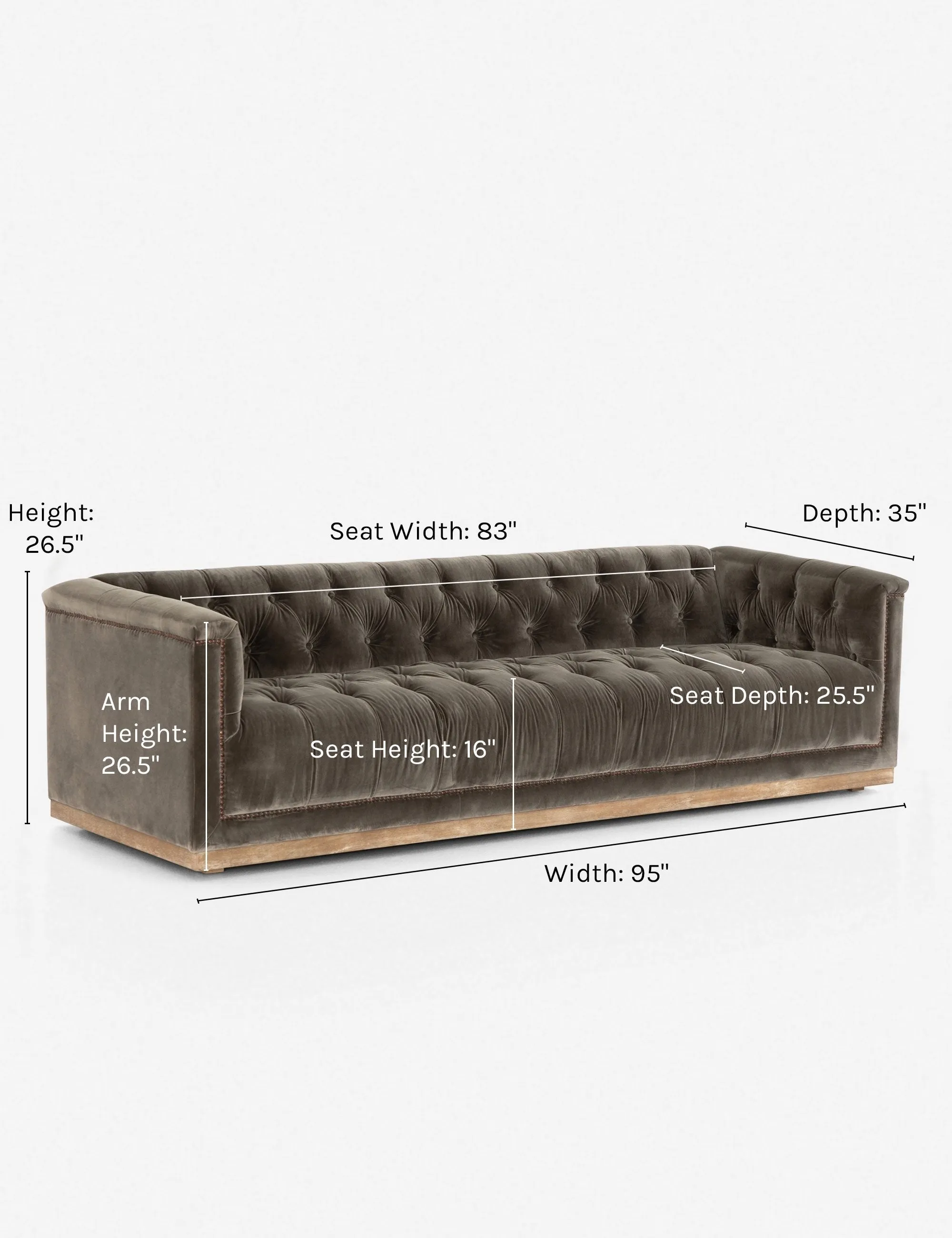 Afia Sofa, Sapphire Birch