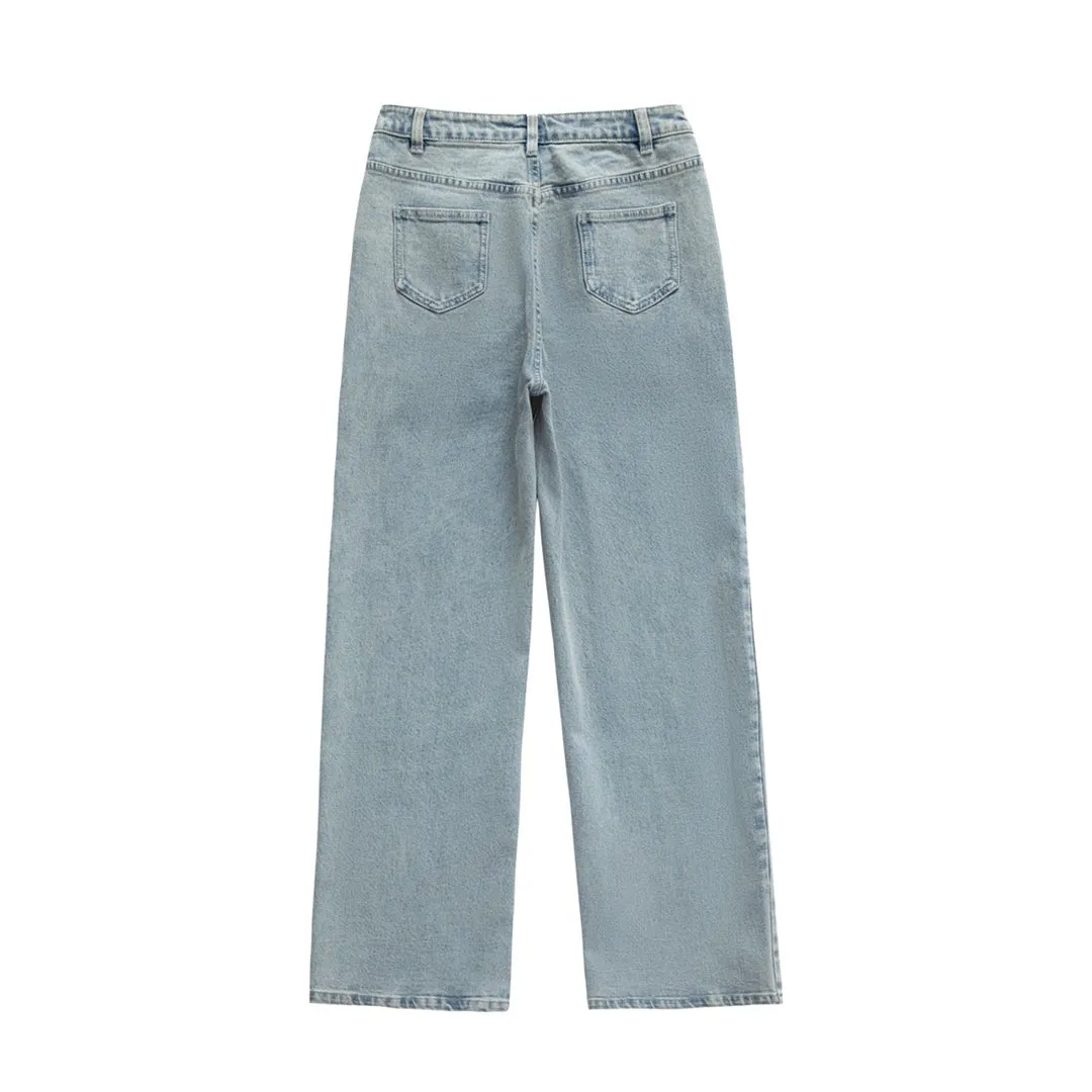 AINTSHY Moon White Blue Oversized Jeans