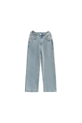 AINTSHY Moon White Blue Oversized Jeans
