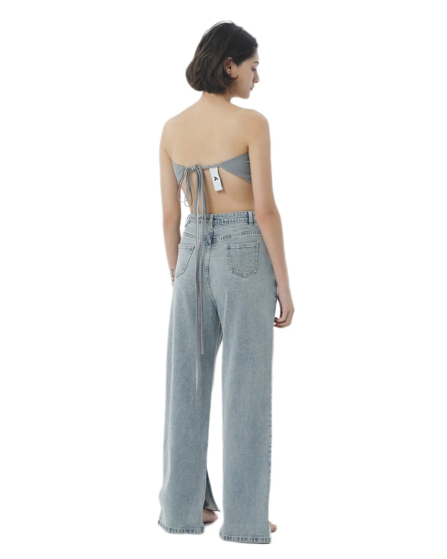 AINTSHY Moon White Blue Oversized Jeans