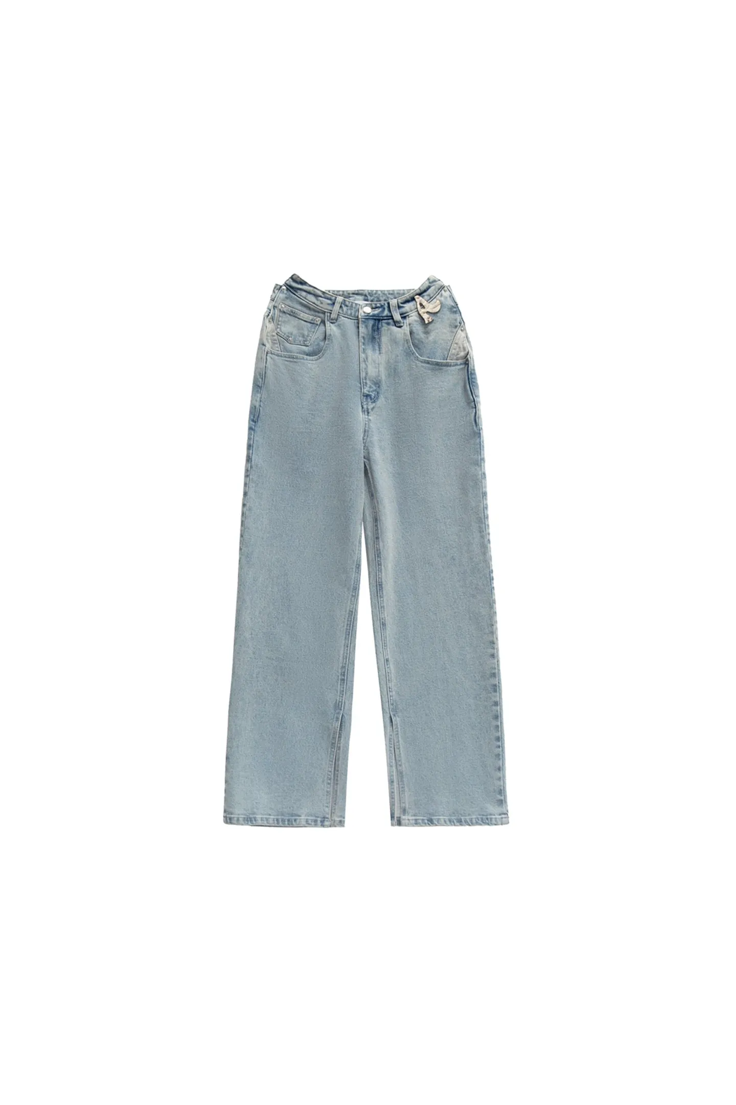 AINTSHY Moon White Blue Oversized Jeans