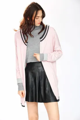 Alex Reversible Silk/cashmere pullover/cardigan - Pink/Grey