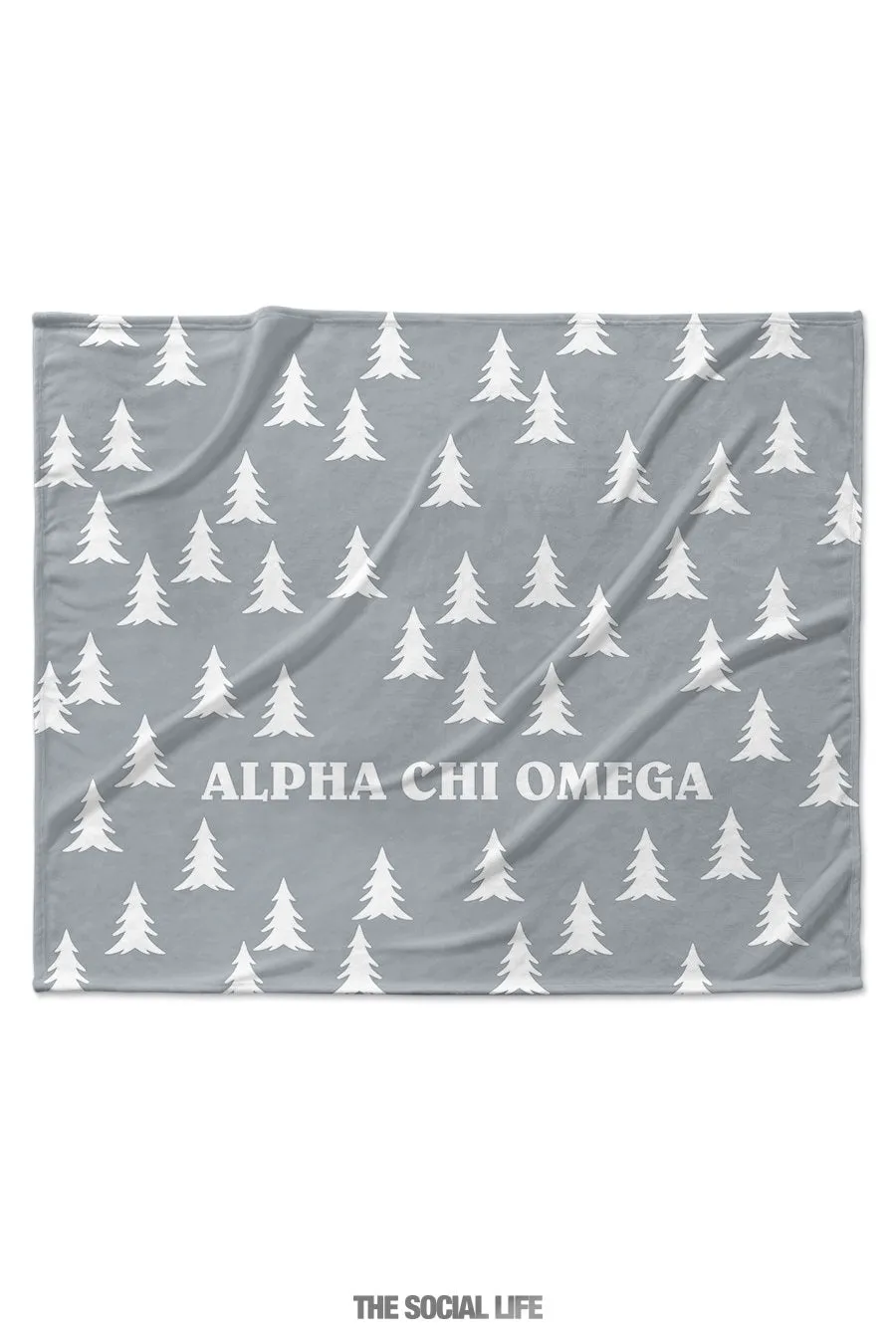 Alpha Chi Omega Grey Pines Velvet Plush Blanket