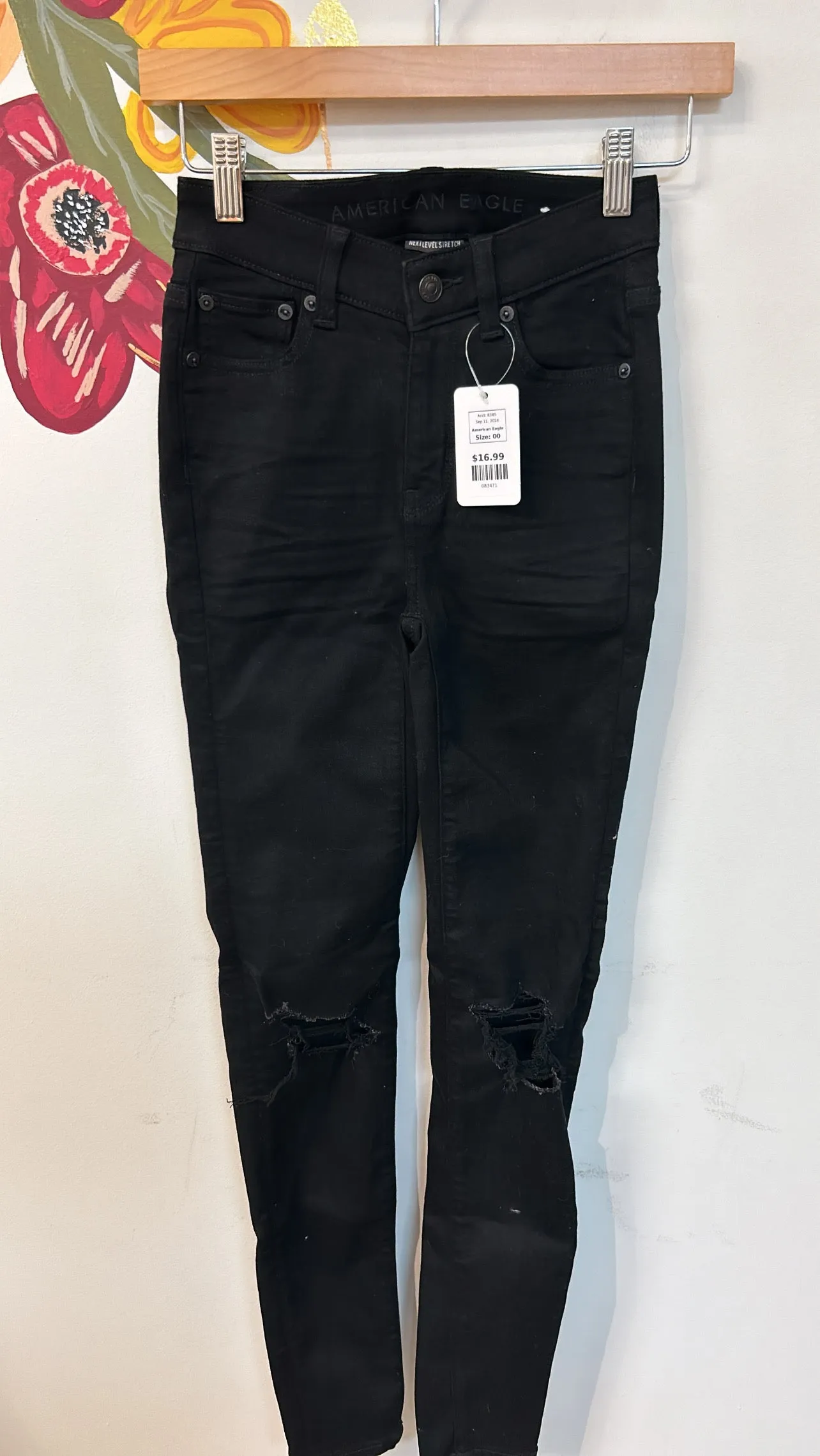 American Eagle Black Jegging Jeans, 00