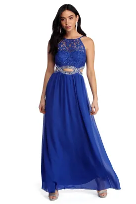 Anya Formal Lace Charming And Gemstone Dress