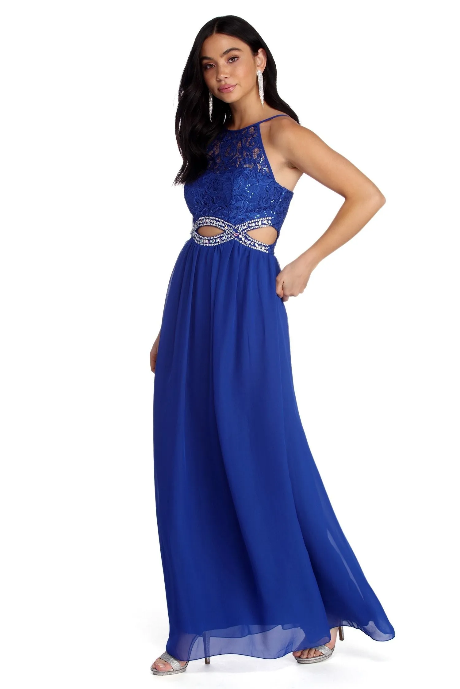 Anya Formal Lace Charming And Gemstone Dress