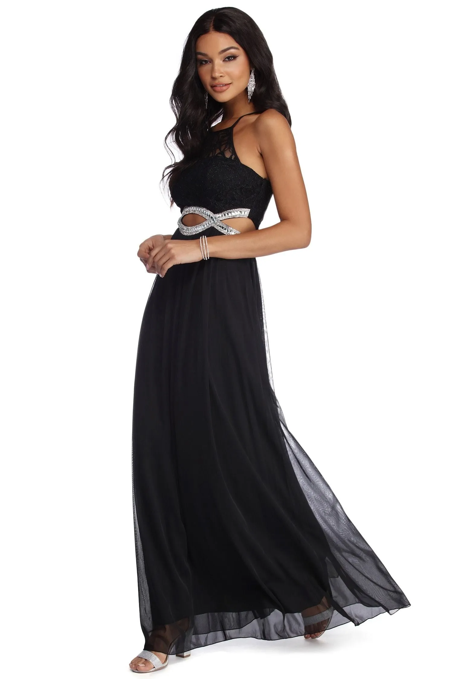 Anya Formal Lace Charming And Gemstone Dress