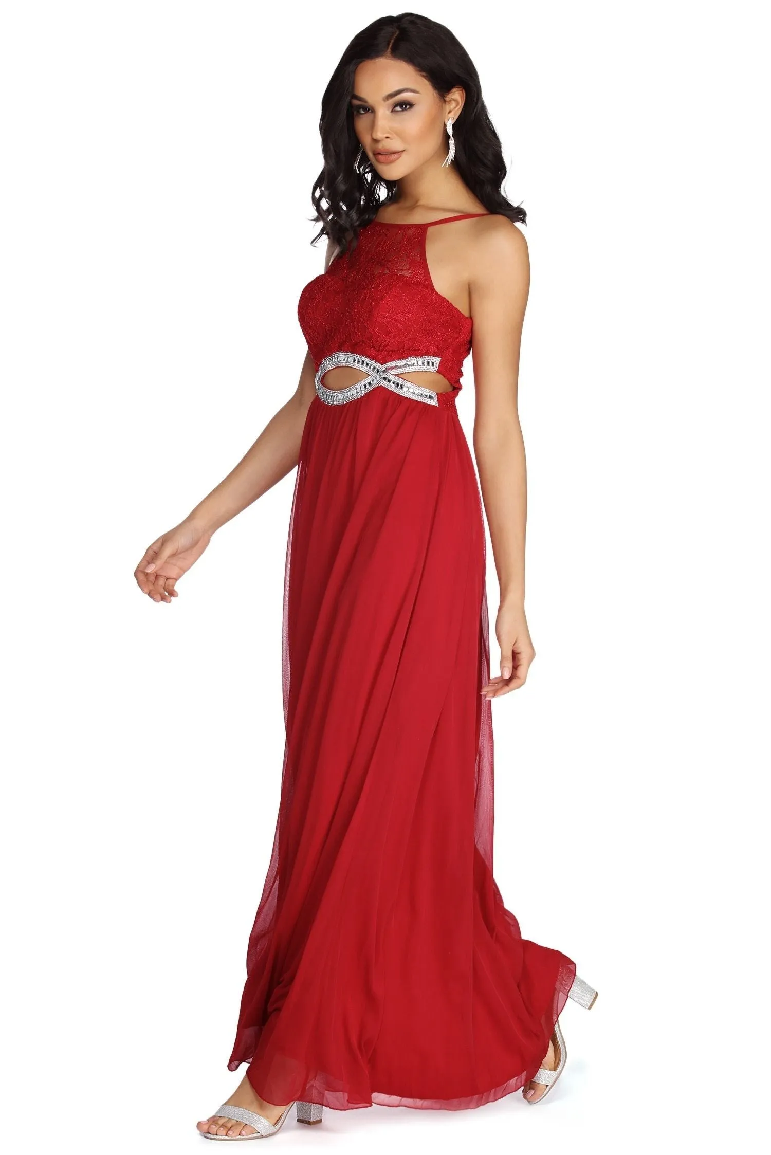 Anya Formal Lace Charming And Gemstone Dress