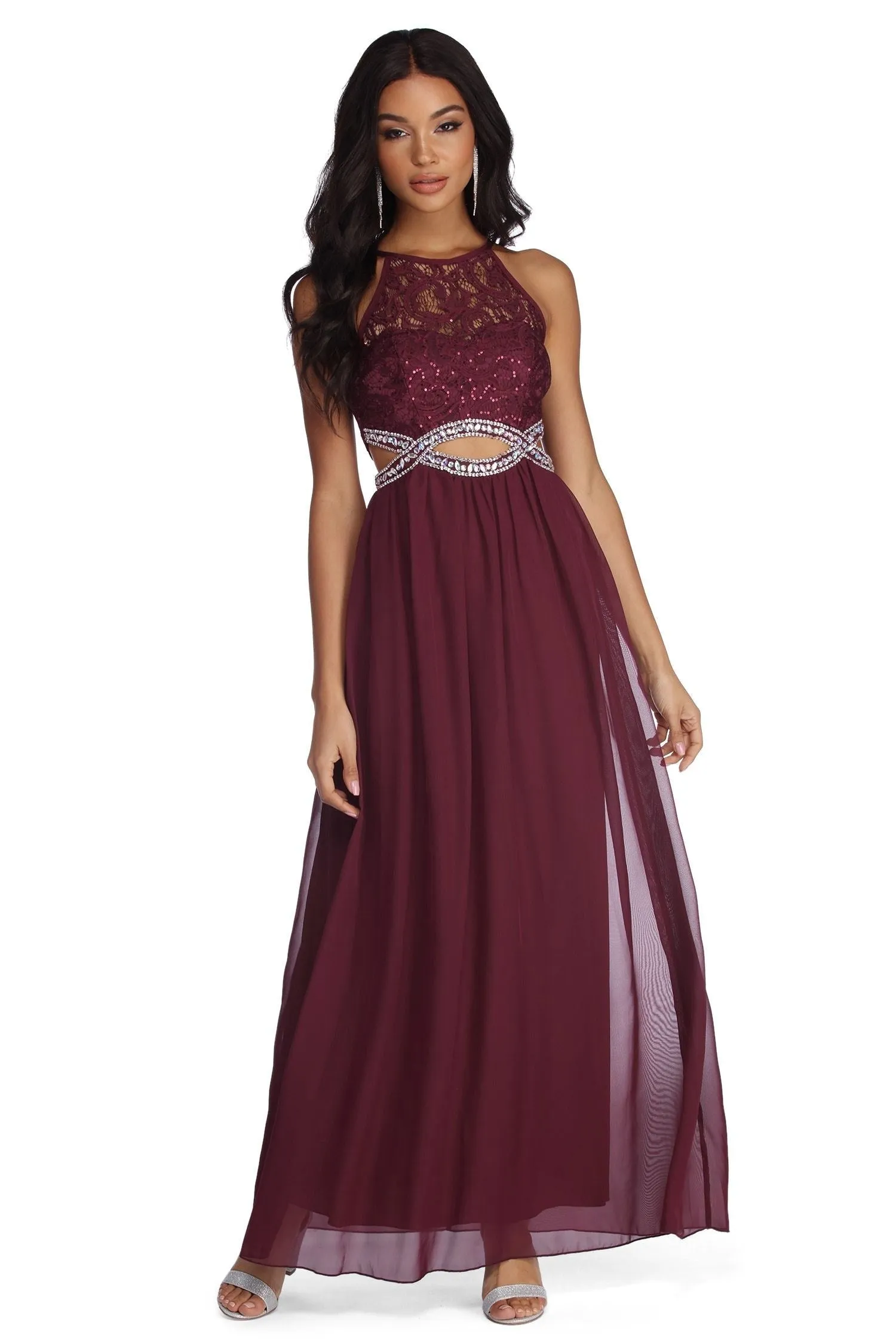 Anya Formal Lace Charming And Gemstone Dress