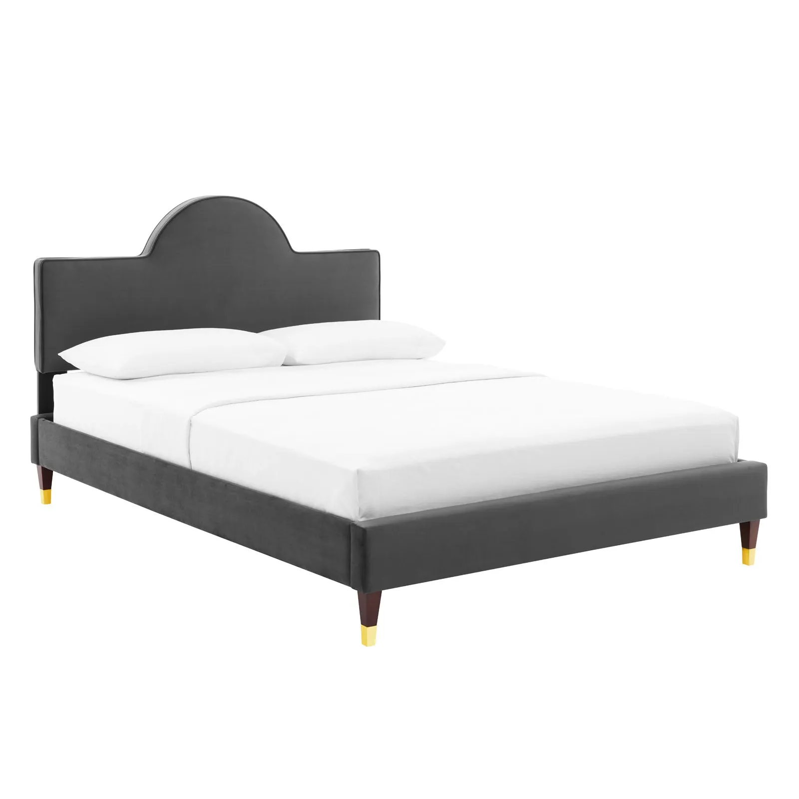 Aurora Performance Velvet Twin Bed By Modway - MOD-7030 - Charcoal