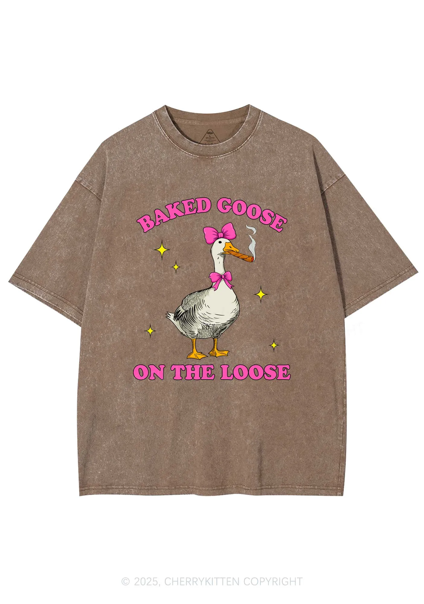 Baked Goose On The Loose Y2K Shirts Washed Tee Cherrykitten