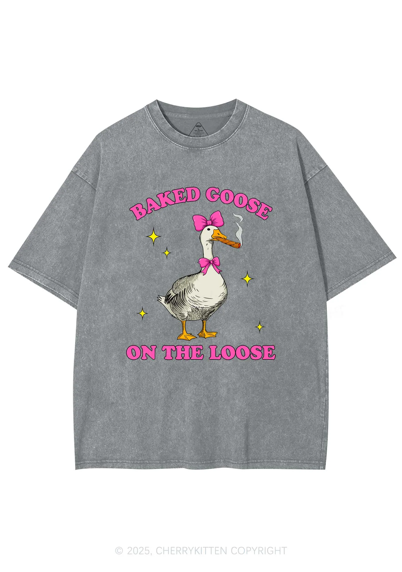 Baked Goose On The Loose Y2K Shirts Washed Tee Cherrykitten