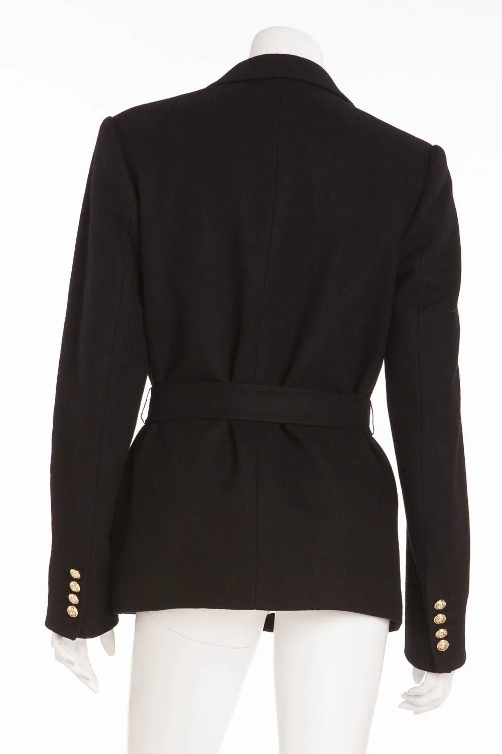 Balmain - Belted Black Wool/Cashmere Jacket - FR 40