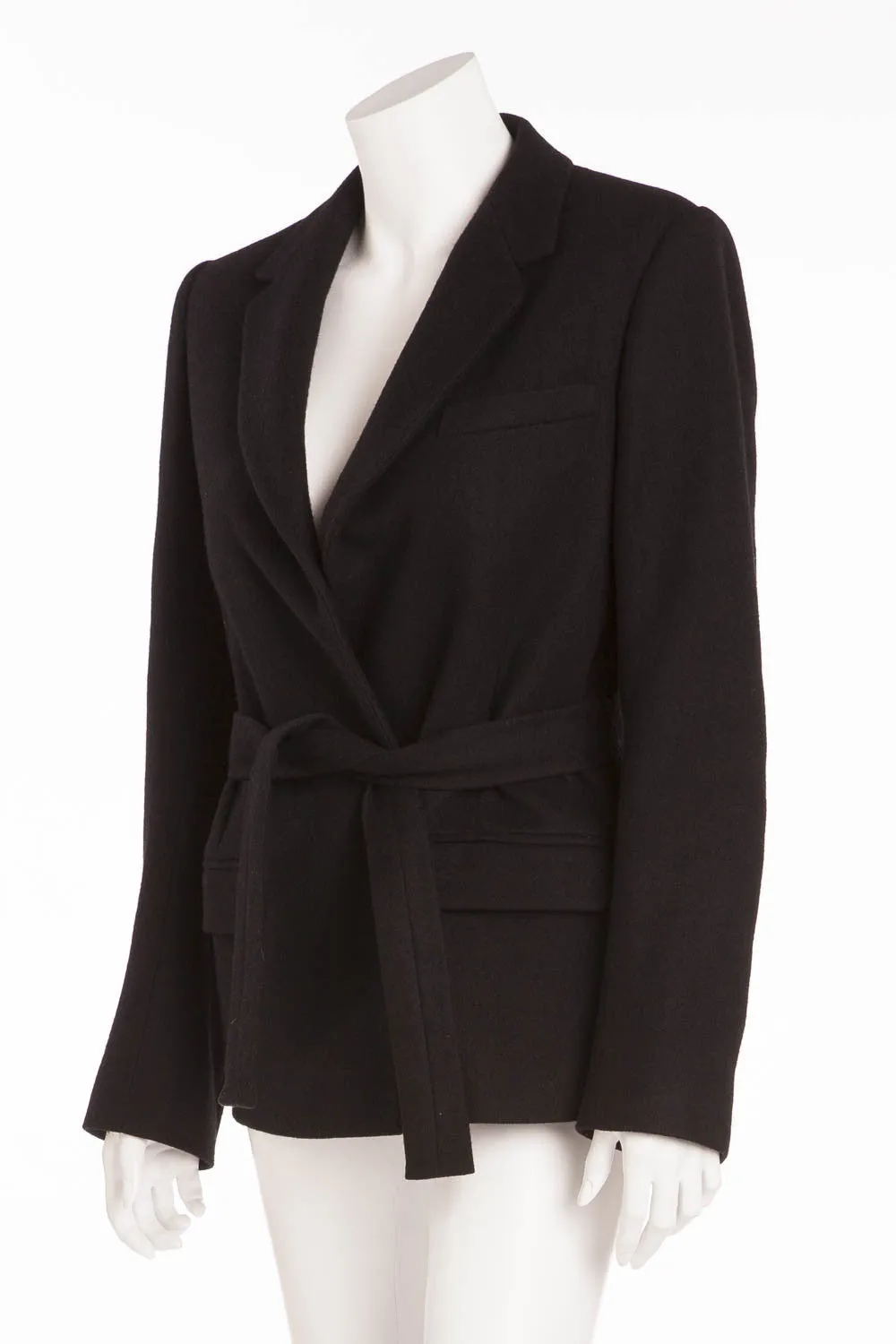 Balmain - Belted Black Wool/Cashmere Jacket - FR 40