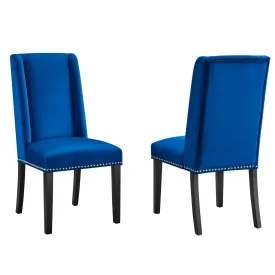 Baron Performance Velvet Dining Chairs - Set of 2 By Modway - EEI-5012 - Navy