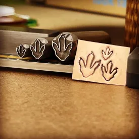 BIN - Theropod Footprint! Raised design. Metal hand stamp tools.