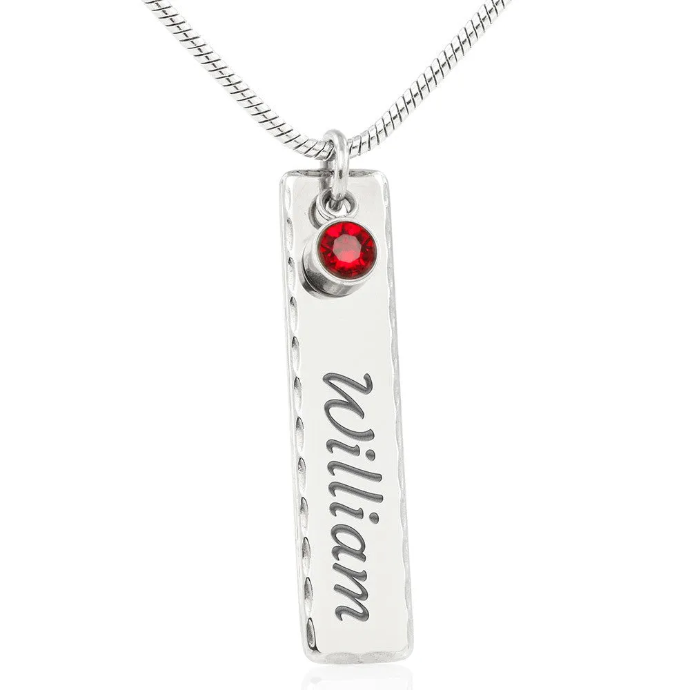 Birth Stone Bar Name Necklace Gifts For Mom With Mothers Day Special Wish Card