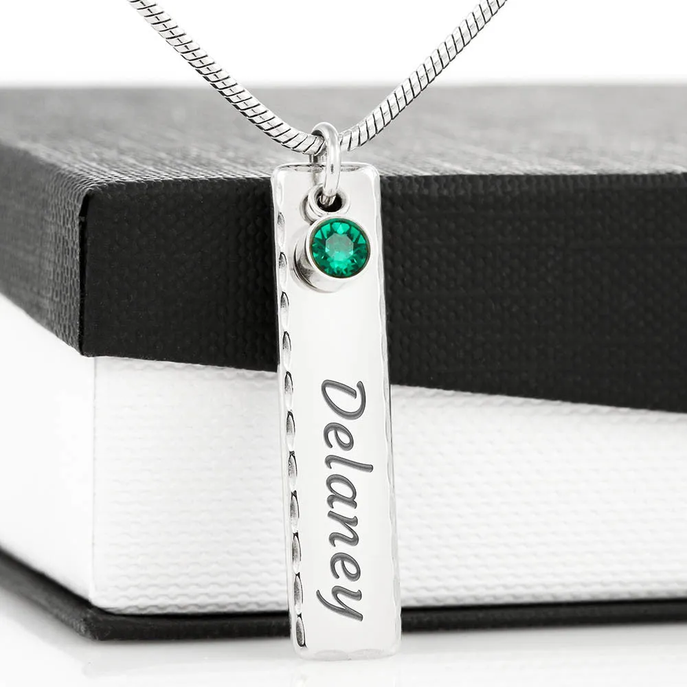 Birth Stone Bar Name Necklace Gifts For Mom With Mothers Day Special Wish Card