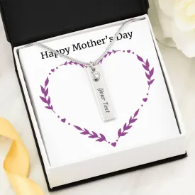 Birth Stone Bar Name Necklace Gifts For Mom With Mothers Day Special Wish Card