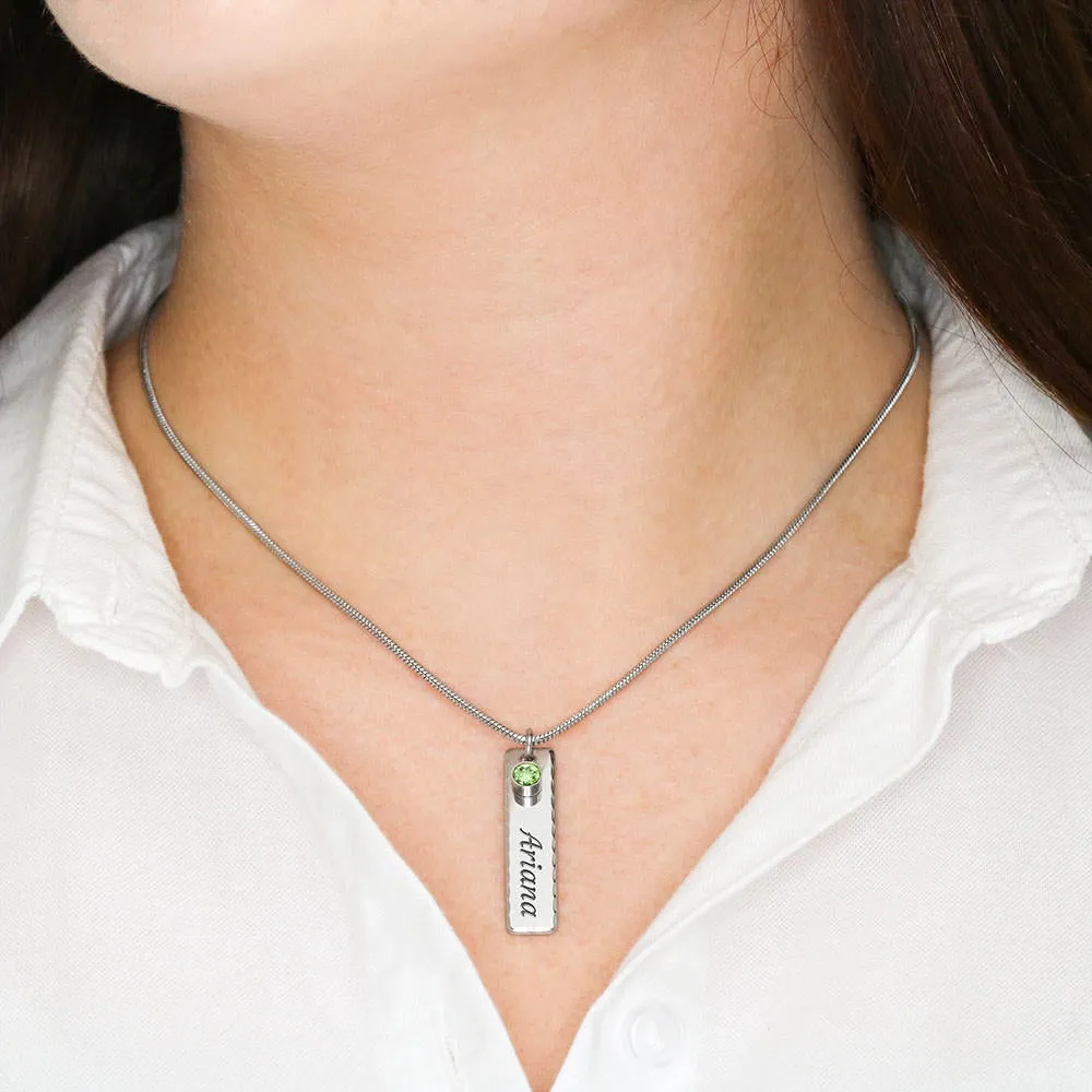 Birth Stone Bar Name Necklace Gifts For Mom With Mothers Day Special Wish Card