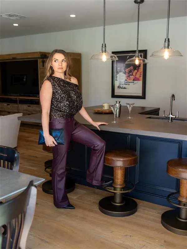 Blakely Faux Leather Wide Leg Pant
