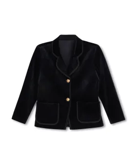 blazer velvet gold buttons - black