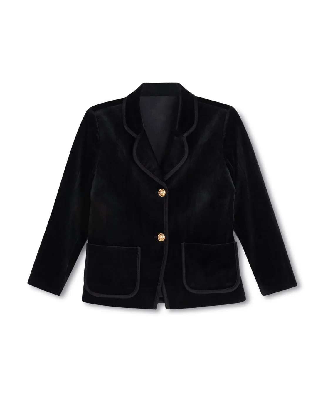 blazer velvet gold buttons - black
