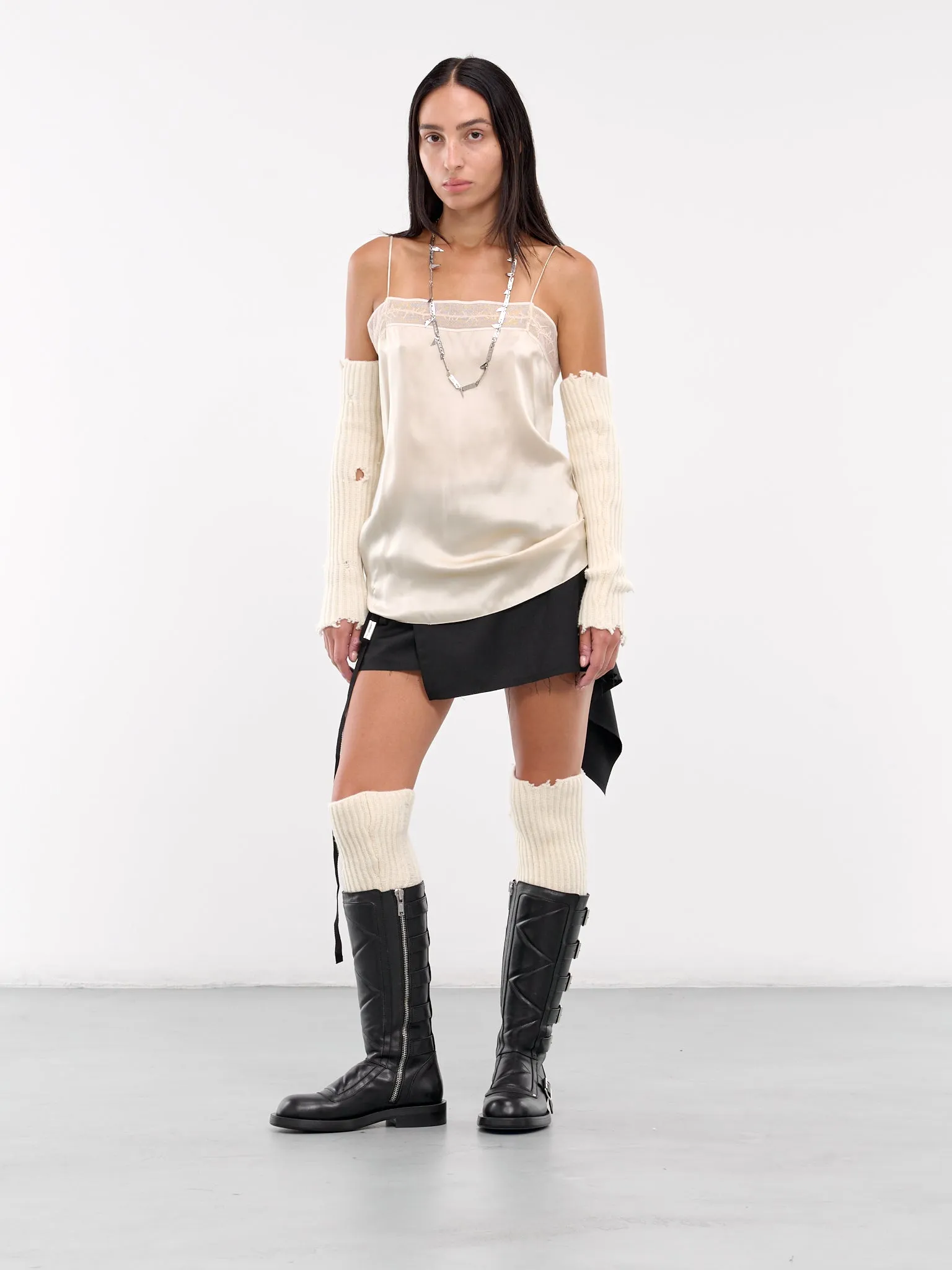 Bodie Wrap Mini Skirt (B0012267-FA515-BLACK)