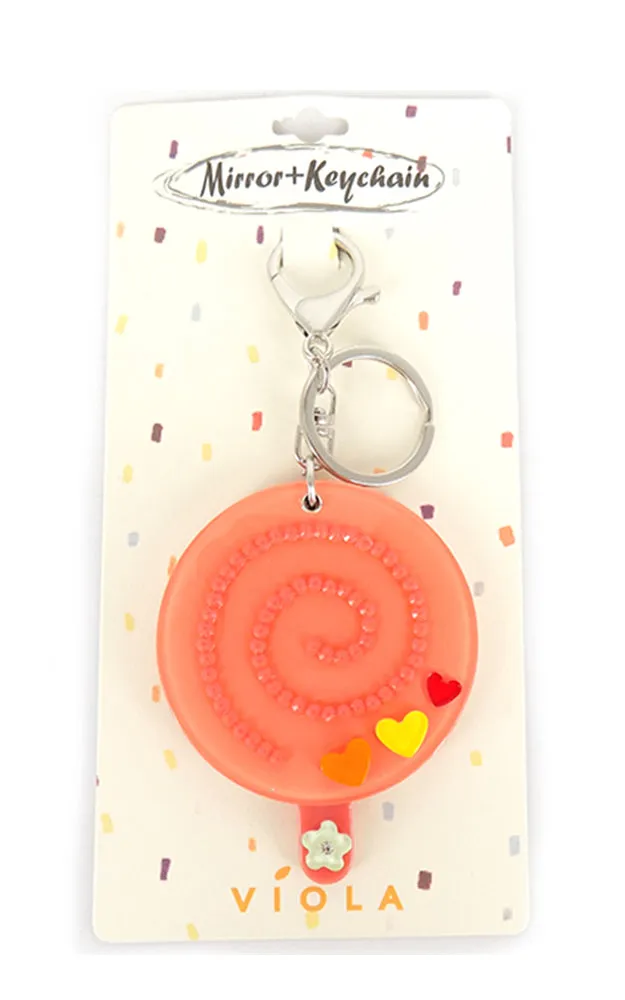 [BOGO] TD0381 Orange Candy with Mirror Key Chain
