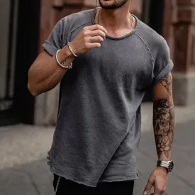 BONSIR  -  2024 Summer Short Sleeve Casual T-shirts Men Loose Oversize O Neck T Shirt For Mens Fashion Pure Color Pullover Male Streetwear