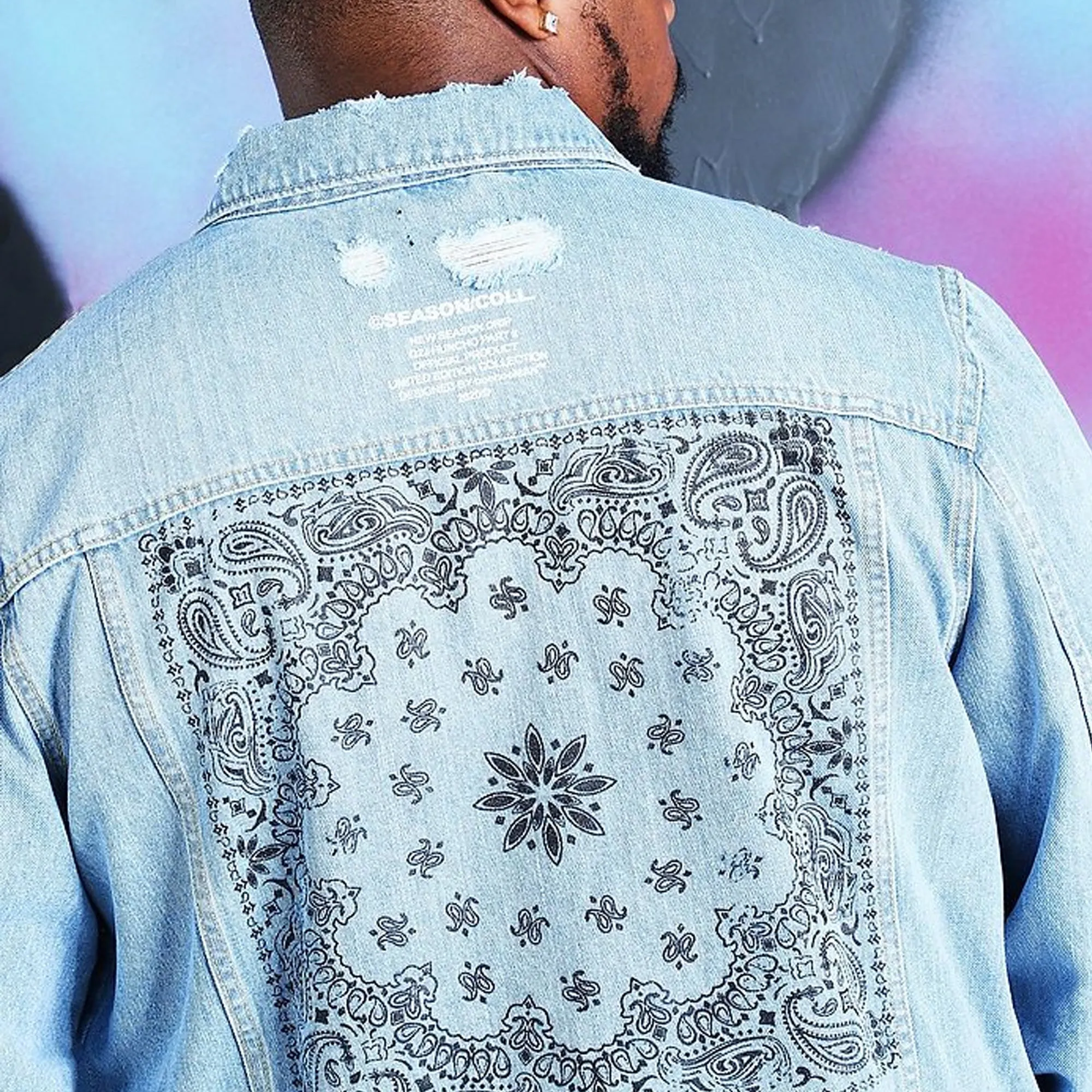 BOOHOO.MAN - Men 'Blue' Quavo Denim With Printed Jacket MN099