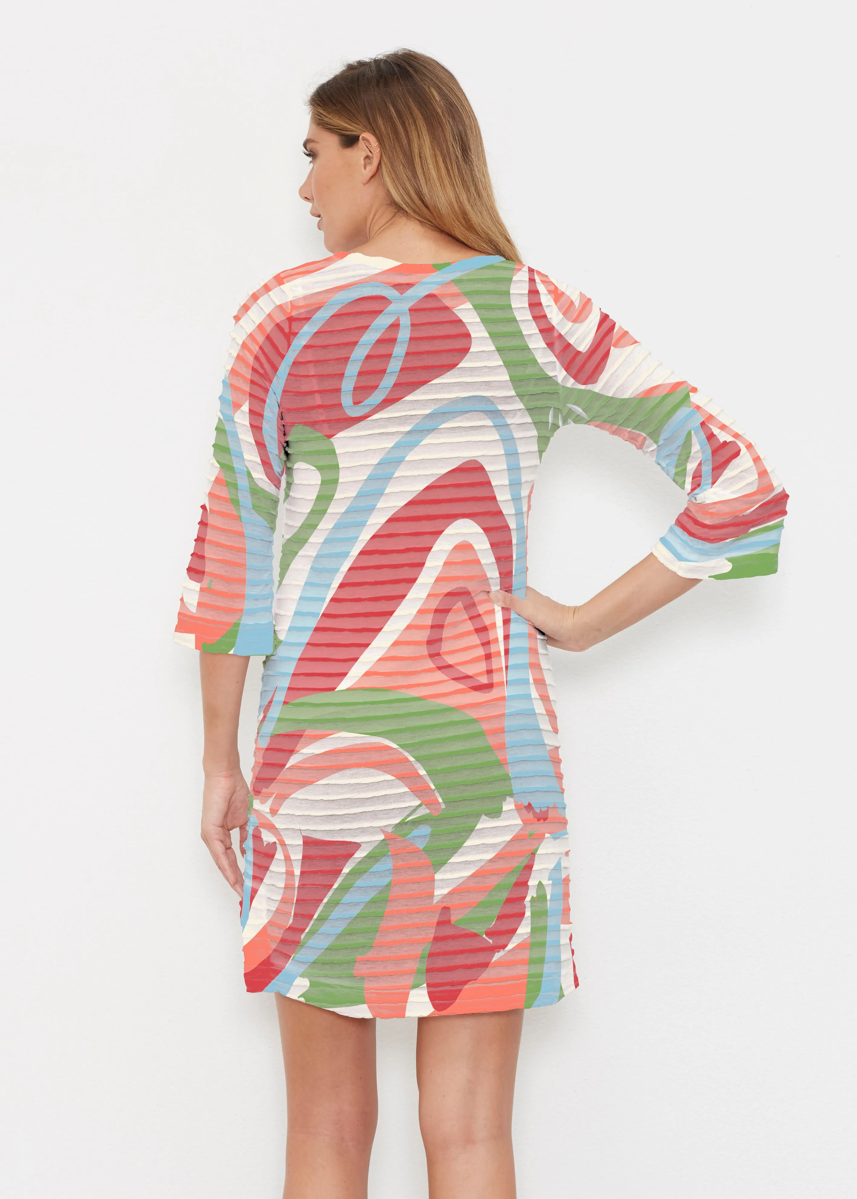 Boomerang (17292) ~ Banded 3/4 Sleeve Dress