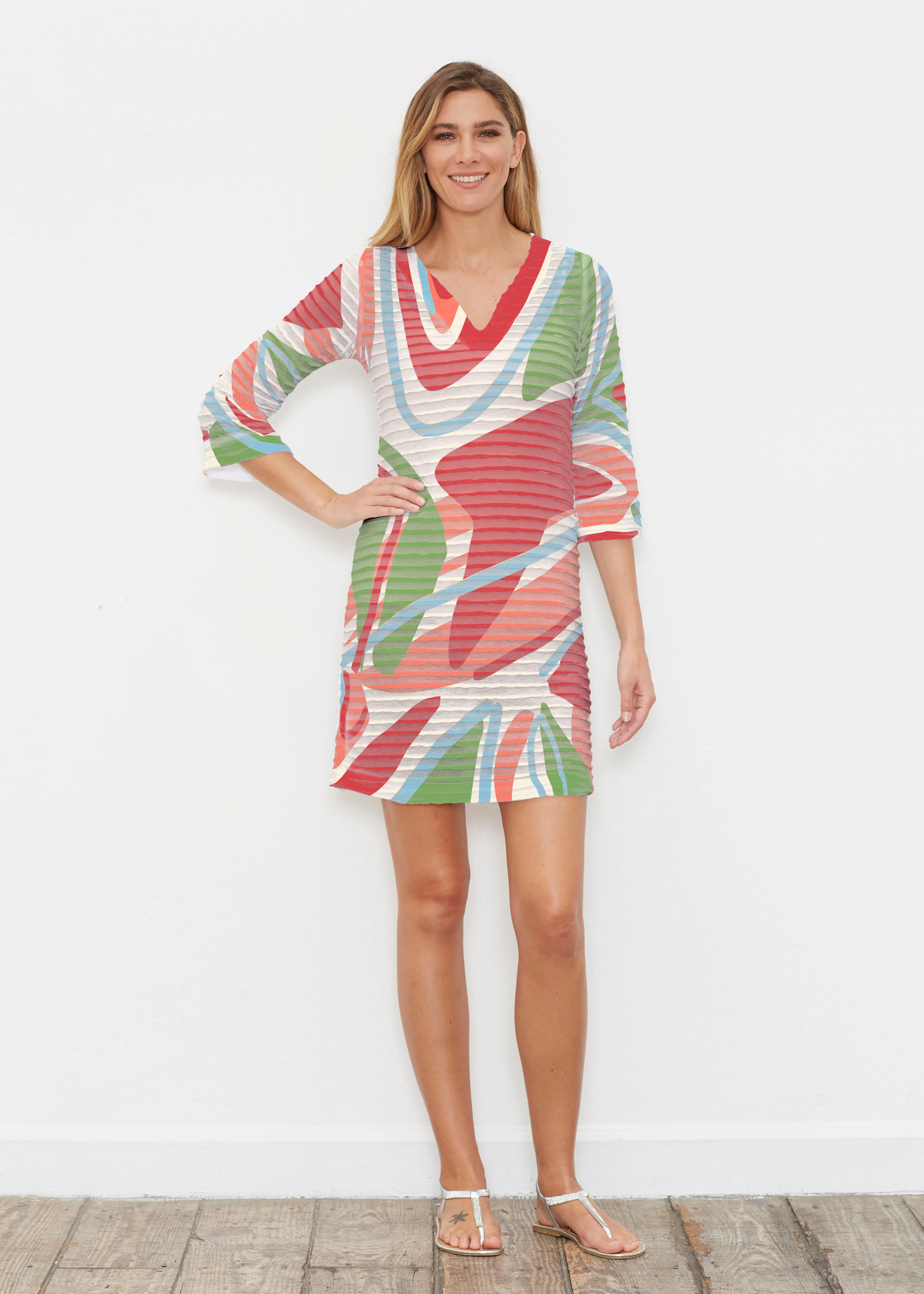 Boomerang (17292) ~ Banded 3/4 Sleeve Dress