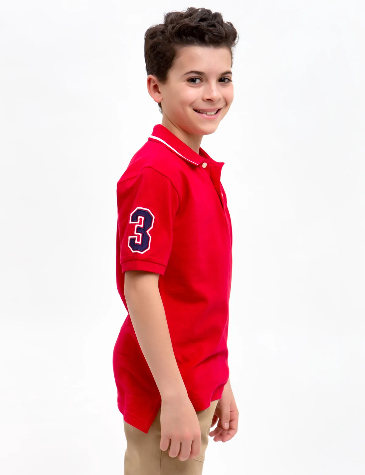BOYS PIQUE SOLID POLO SHIRT