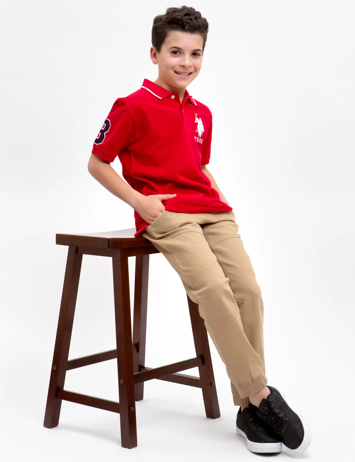 BOYS PIQUE SOLID POLO SHIRT