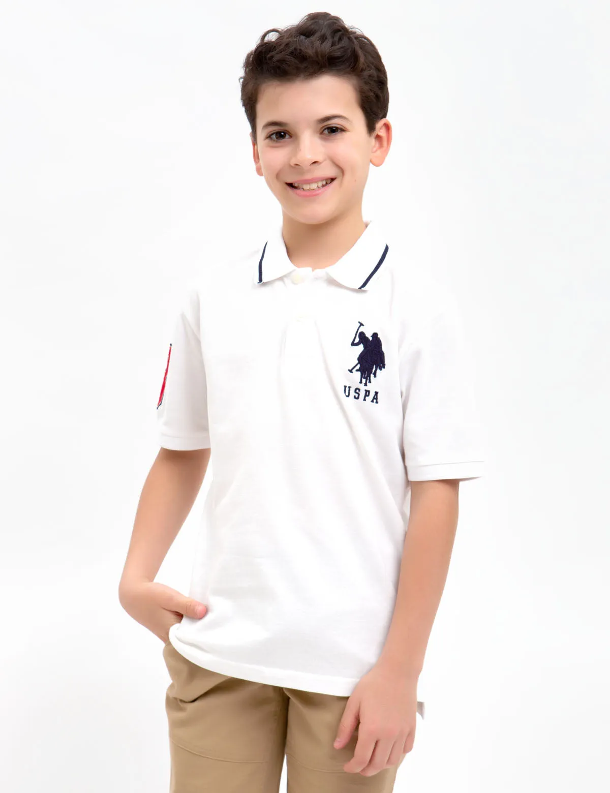 BOYS PIQUE SOLID POLO SHIRT