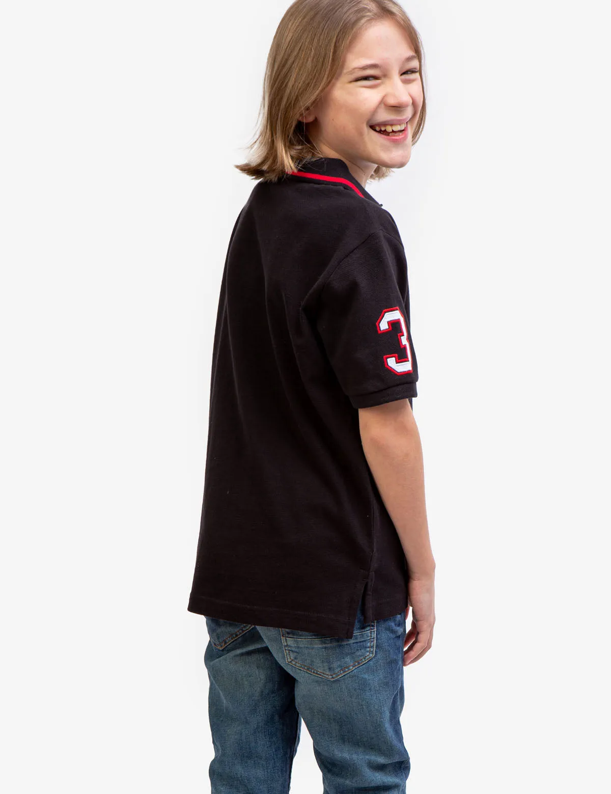 BOYS PIQUE SOLID POLO SHIRT
